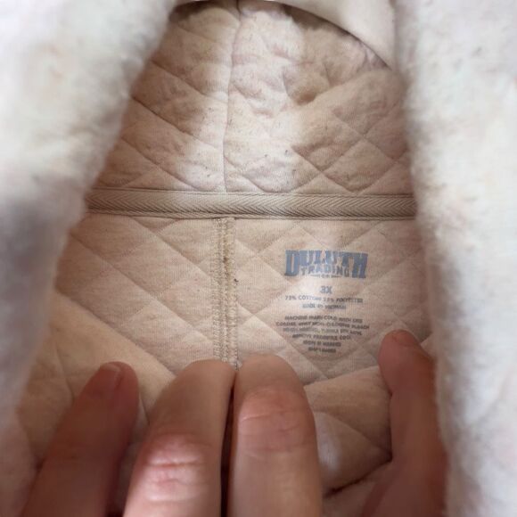 3x Duluth Trading Women's Quilted Turtleneck Pullover Beige pink Kangaroo Pocket - Picture 10 of 14